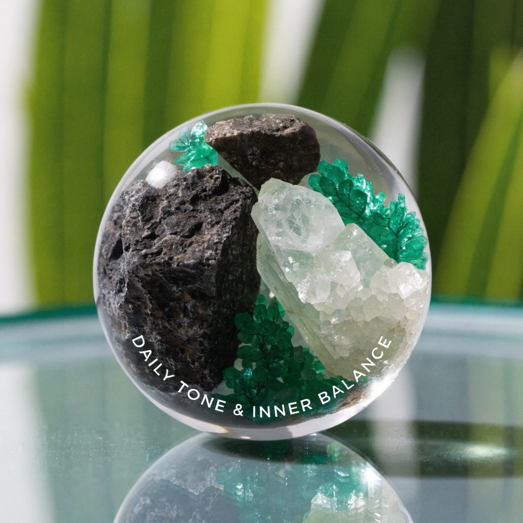 VitaCore Daily Balance bottle placed on a soft background next to capsules